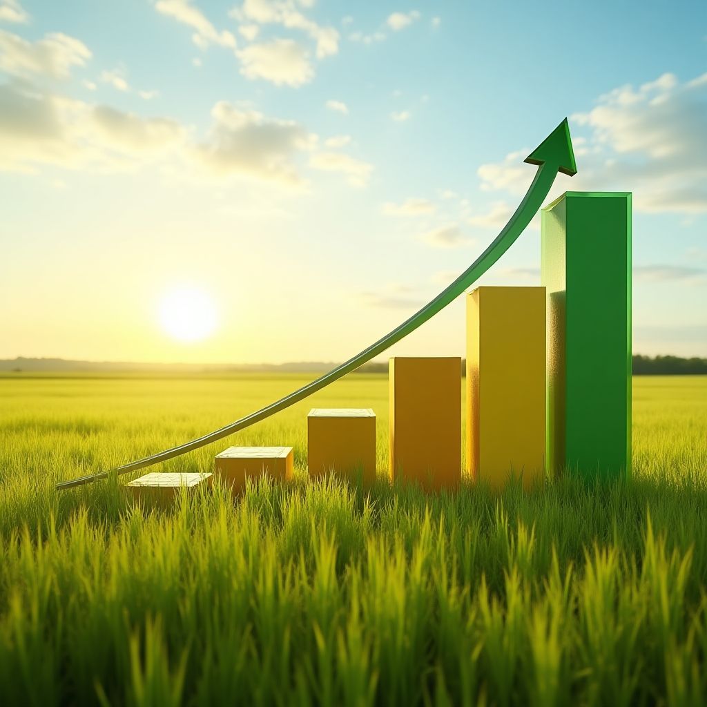 Gráfico de crecimiento de una empresa de agronegocios